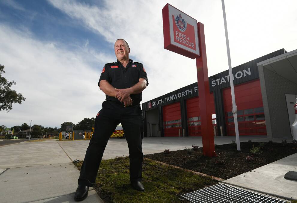 PUMPED: Superintendent Tom Cooper at the new fire station and zone command building. Photo: Gareth Gardner 220720GGA03