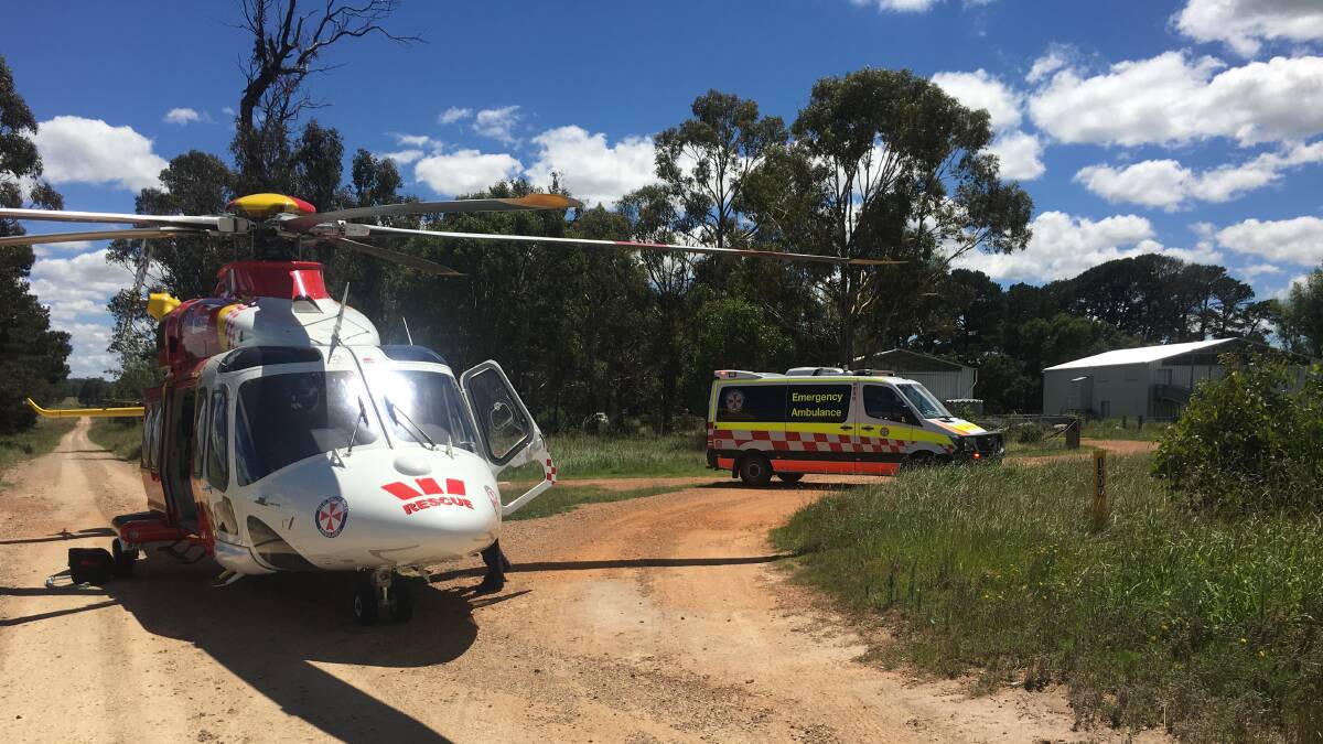EMERGENCY: A 69-year-old man has been airlifted to hospital after he was trampled by a cow. Photo: Westpac Rescue Helicopter Service