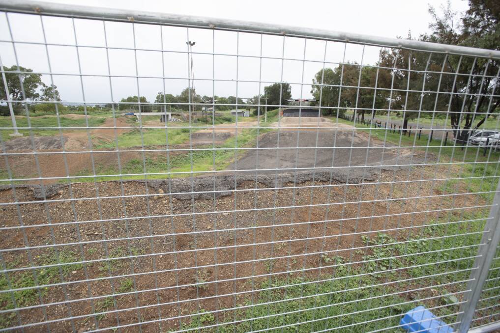 UNTIL FURTHER NOTICE: The Tamworth BMX track has been fenced off because of safety concerns. Photo: Peter Hardin