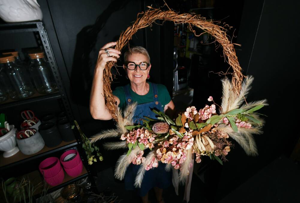 HOMEMADE: Sally Newell from The Little Flower School said spots in her Christmas wreath workshops have been selling hot this year. Photo: Gareth Gardner