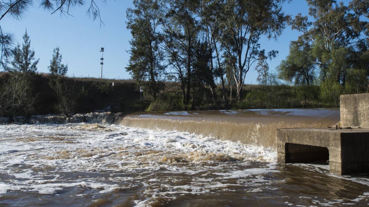 BETTER DAYS: The Namoi River at the Manilla weir in 2016. Photo: File