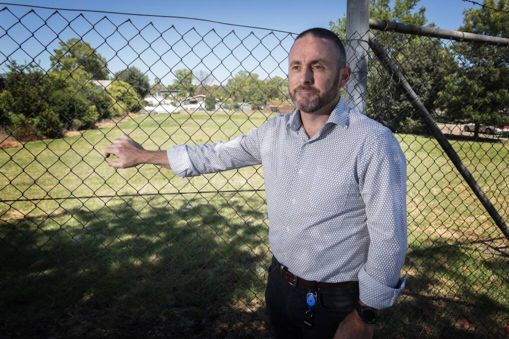 INVESTIGATION: Tamworth Regional Council manager of compliance Ross Briggs at the contaminated gasworks site. Photo: Peter Hardin