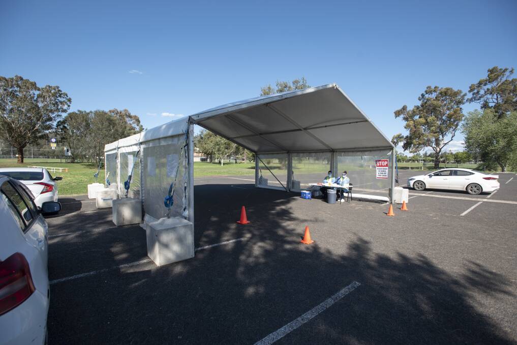 OPEN FOR BUSINESS: A drive-through COVID-19 clinic has been opened by Laverty Pathology at Minor League Park. Photo: Peter Hardin