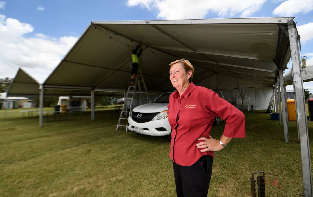 SET UP: Tangaratta Vineyards owner Liz Pike as the venue gets ready to host its first January country music concert. Photo: Gareth Gardner
