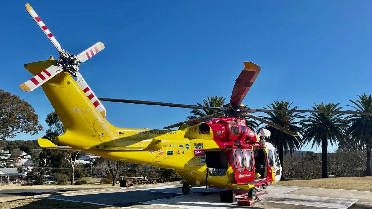 EMERGENCY: The rescue helicopter was called to airlift the child to Tamworth hospital. Photo: WRHS