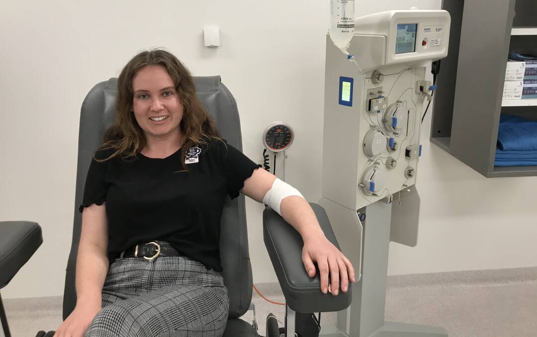 Anna Falkenmire at the Lifeblood Centre for National Donor Week.