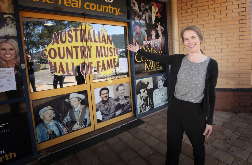 OPEN FOR ALL: Council's cultural collections officer Naomi Blakey at the Australian Country Music Hall of Fame, which is reopening for bookings after the COVID-19 shutdown. Photo: Peter Hardin 310820PHB008