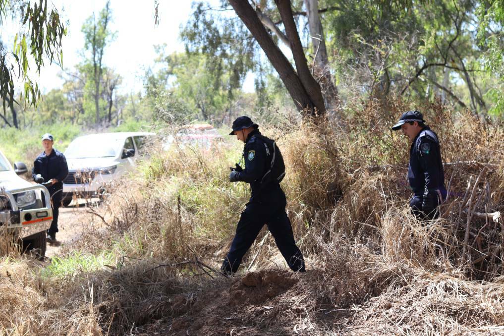 SEARCH: Police combed the area as part of a fresh search in October, months after Gordon Copeland went missing in the Gwydir River near Moree. Photo: Jacinta Dickins