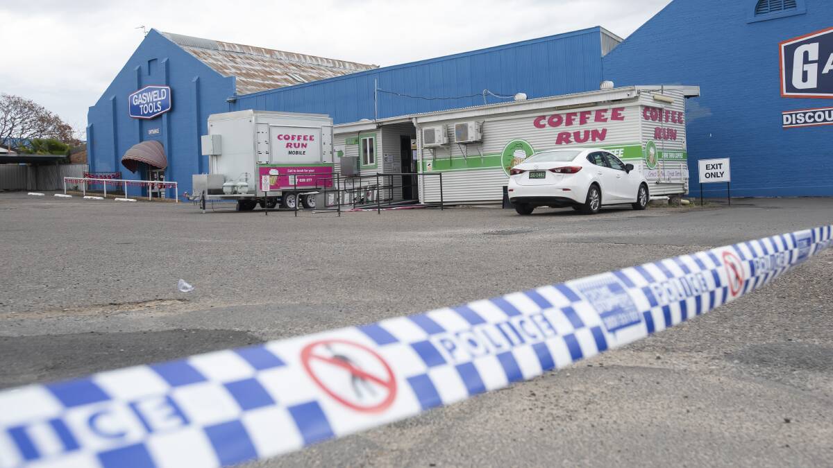 Police worked at Coffee Run in West Tamworth on Wednesday morning. Pictures by Peter Hardin