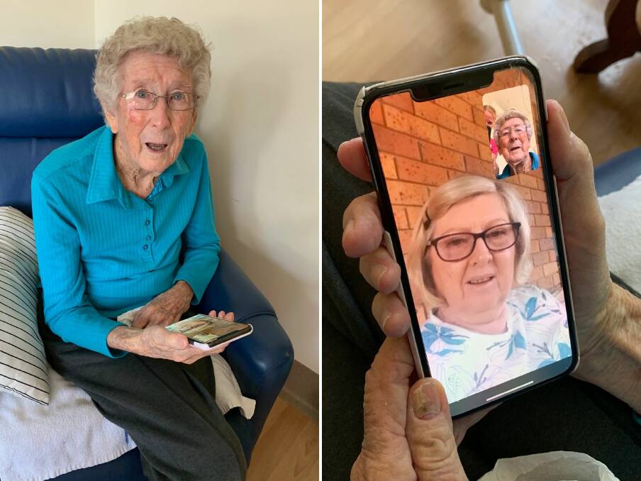 FAMILY TIME: Cookie East is a resident at Bingara MPS, and can now catch up with her daughter Pam Warner on Facetime, thanks to the generous staff at the facility. Photo: Supplied