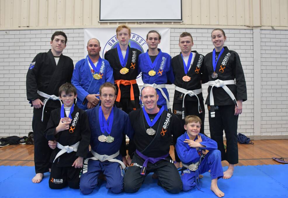 WARRIORS: The jiu-jitsu team at one of their training sessions, following the competition: 10 warriors went up to the Gold Coast and 11 medals returned to Moree.