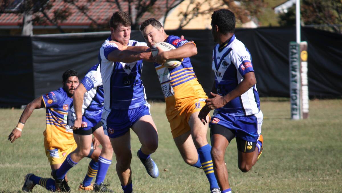 READY FOR THE SEASON: The Boars in action against the Narwan Eels last year. The team placed fourth in the competition overall. Photo: Jess Smith. 