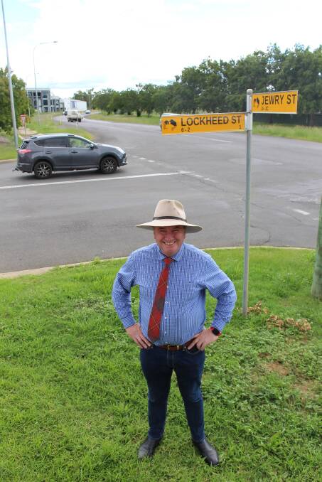 DANGEROUS: Barnaby Joyce stands at the black spot intersection. The t-junction has claimed four victims in two incidents since 2016.