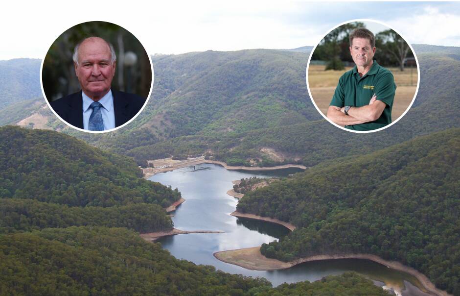 CON: Former Independent MP Tony Windsor (left) has slammed the new Dungowan Dam project as a "con", after Water Minister Kevin Anderson (right) refused to release its business case. Photo: file