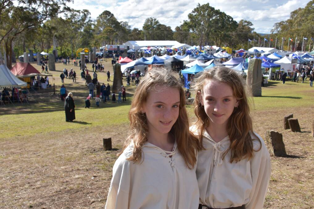 CELTIC CHARM: Isabau and Calliope Gardner from Brisbane travelled to Glen Innes for the 2019 Celtic Festival. The area around the Standing Stones is set for a dramatic facelift in a new masterplan. Photo: Andrew Messenger