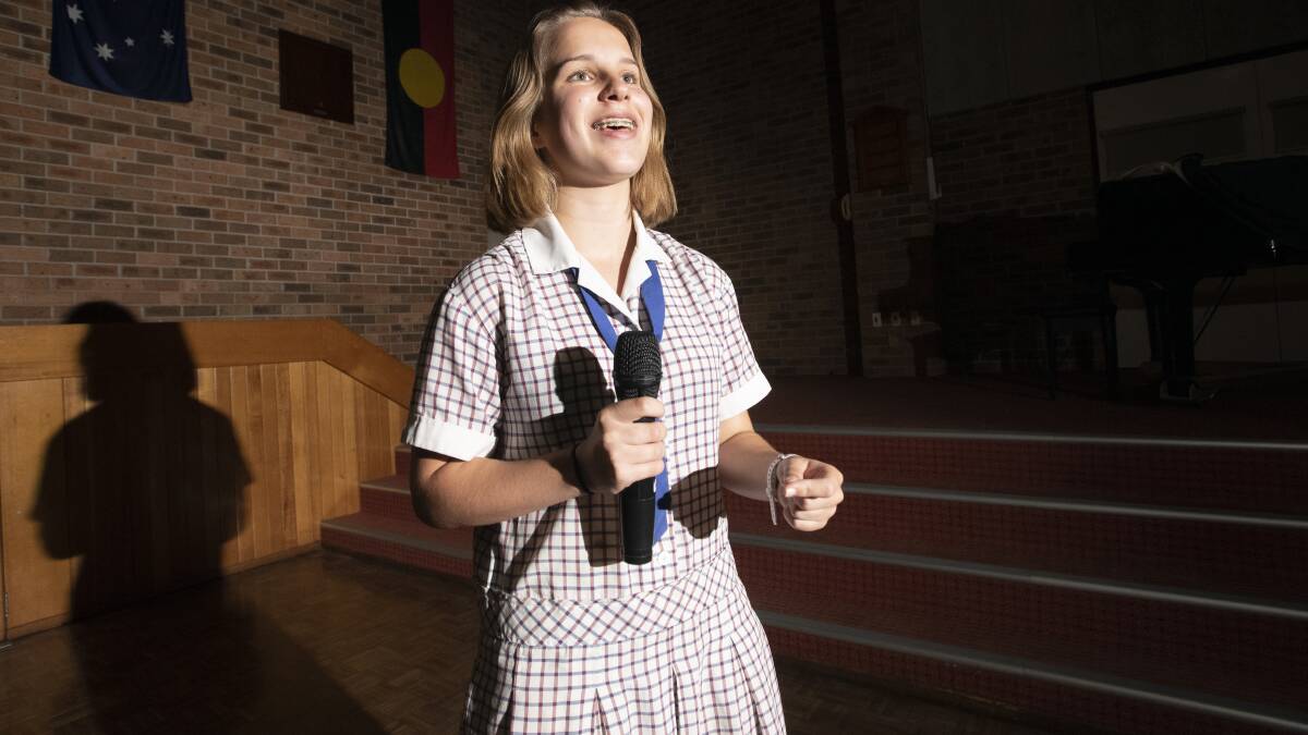 TRIUMPH: Tahlia Barwick beat all comers in Quirindi, but the year 11 student has her bags packed for even tougher competition in the Rotary District 9650 Speech Competition finals in Port Macquarie. Photo: Gareth Gardner 
