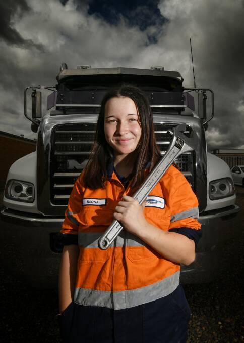TRAILBLAZER: "I've grown up around two brothers and their mates fixing their utes and I just thought to myself that's what I want to be," Keona Dawson said. Photo: Gareth Gardner 