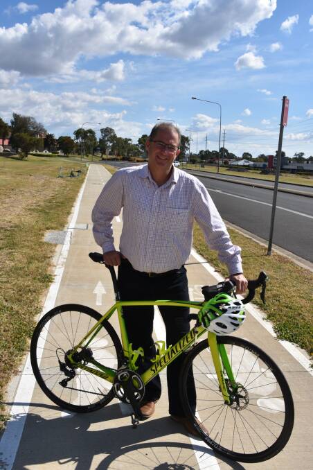 GOOD IDEA: President of Tamworth's bicycle users group, Greg Johnstone, welcomed the new construction. Photo: Andrew Messenger