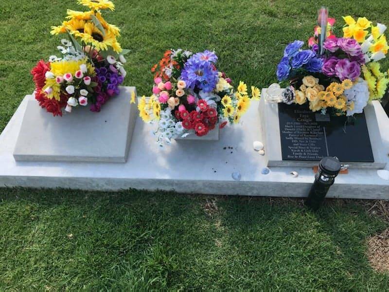 Don Craigie spent $15,000 to bury daughter Elizabeth-Faye Craigie in this plot, which also includes a spoke for him and his wife. He helped dig the grave himself. Photo: supplied