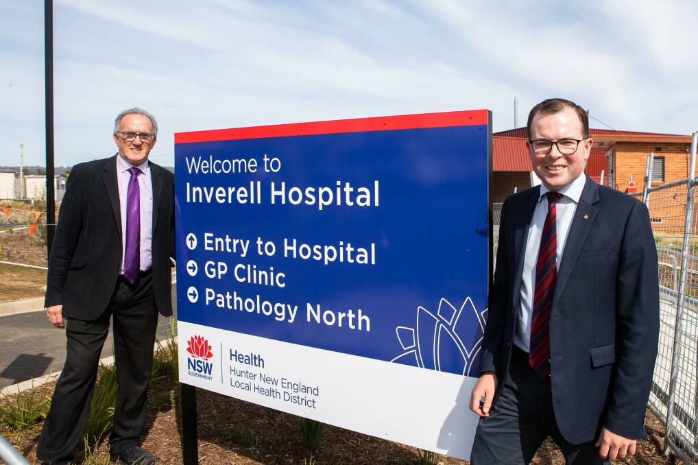 State-of-the-art: Inverell Councillor Anthony Michael with MP Adam Marshall at the new Inverell District Hospital site. Photo: file