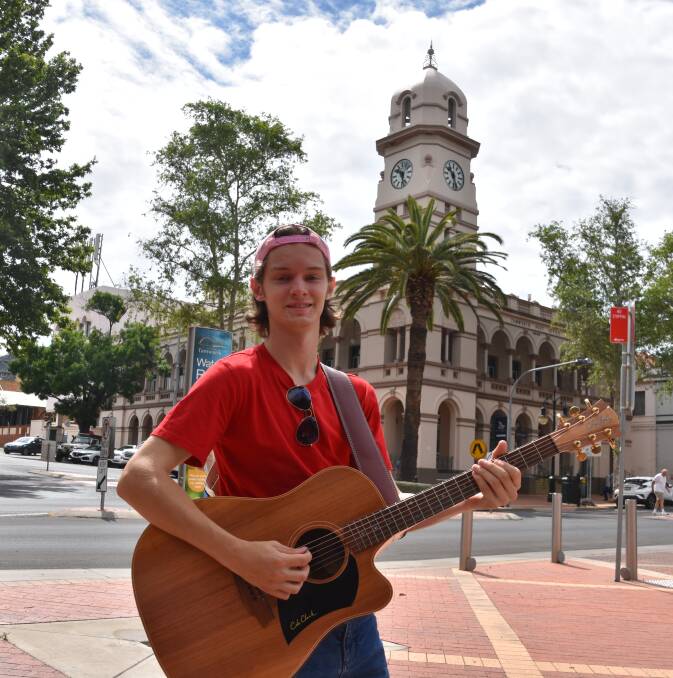 LEARNING OPPORTUNITY: With a stage name of FredBear, training from local muso Kim Bear and a style that apes Keith Urban, the local guitar player and singer-songwriter Freddie Bailey-Cook is set to go to TAFE to learn the industry, not just the instrument. Photo: Andrew Messenger