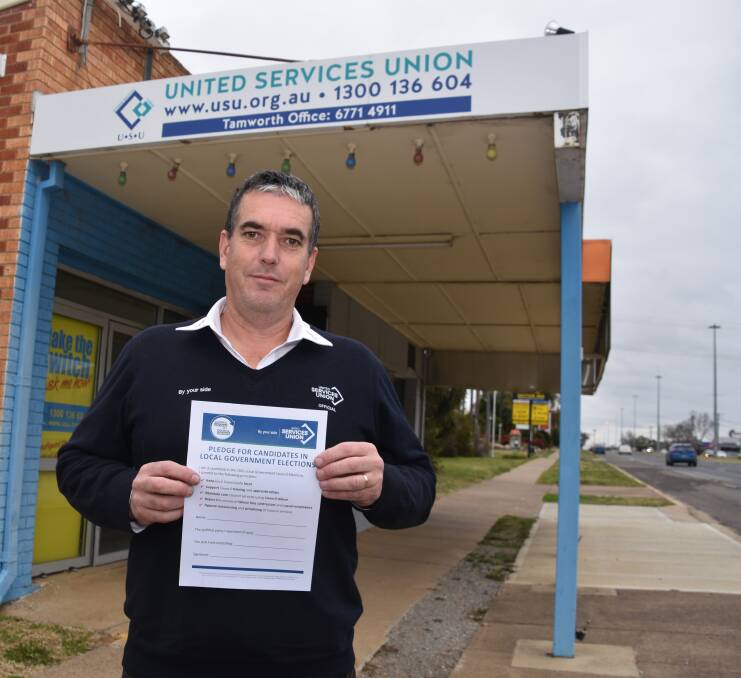 LOCAL APPEAL: United Services Union organiser Mark Hughes wants local councillors to keep council jobs in town. Photo: Andrew Messenger