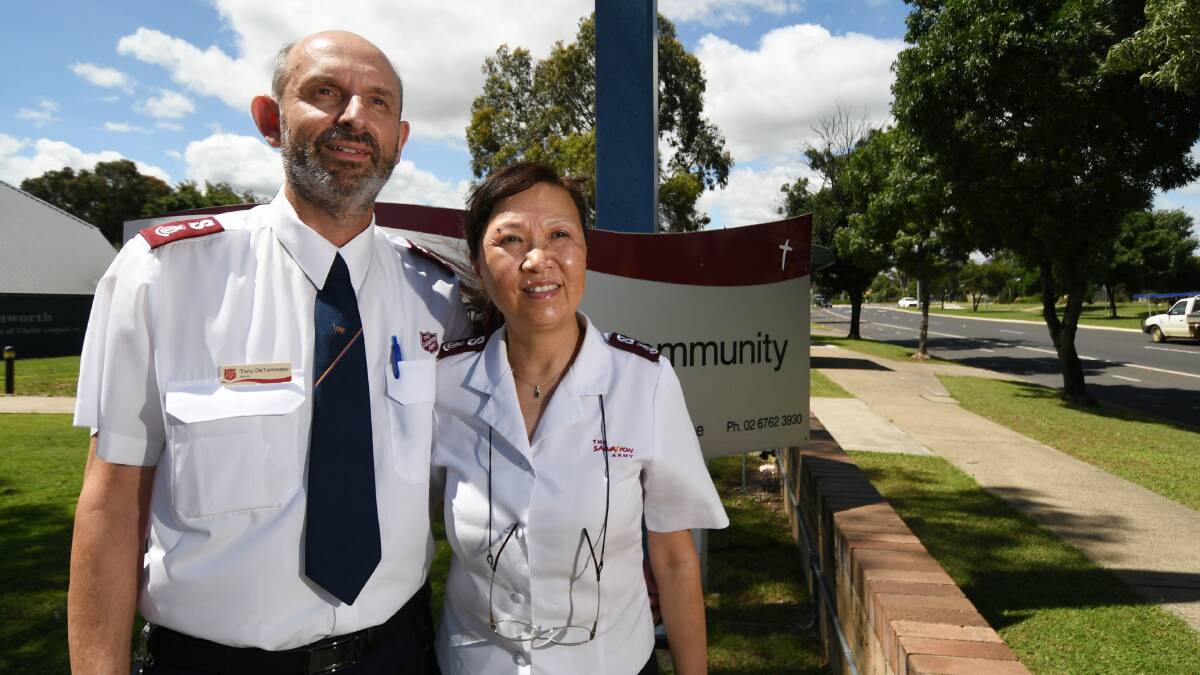 HAPPY DUO: Majors Tony and Yan DeTommaso are taking over as the new Corps Officers of the Tamworth Salvation Army. Photo: Gareth Gardner