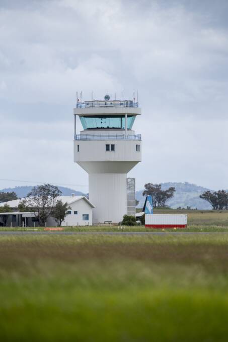 Tamworth's air traffic control tower employs about 8 or 9 people. 