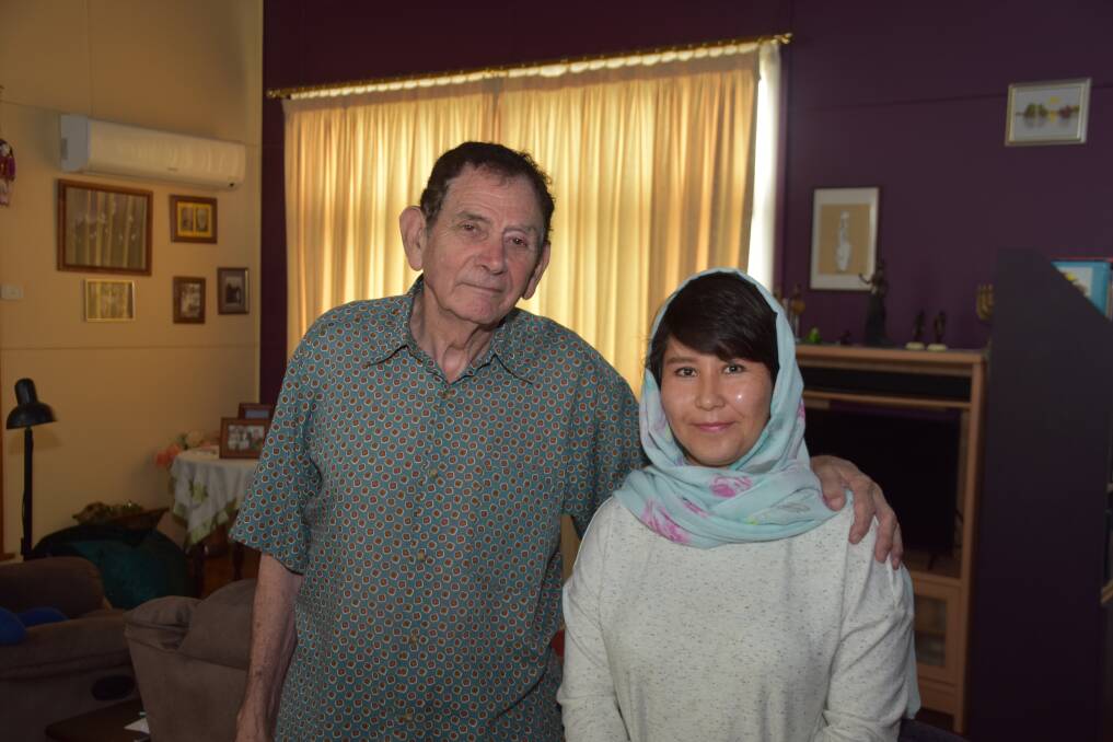 REUNION: Eddie Whitham and Mitrashiva Husseini. Without his help, she'd probably still be in Afghanistan, where she is still on the Taliban hit-list. Photo: Andrew Messenger
