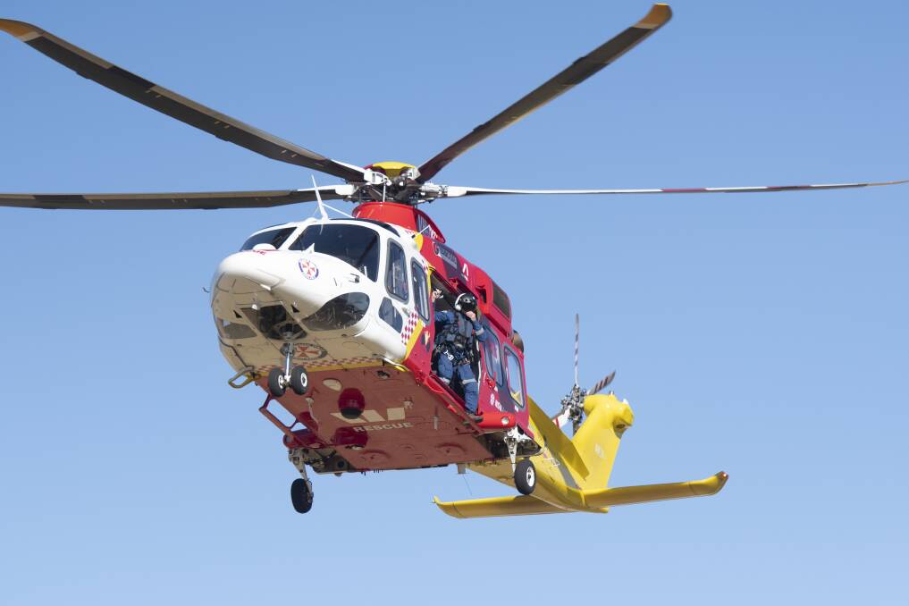RESCUE: The Westpac Rescue Helicopter transported the baby girl to hospital on the weekend. Photo: file