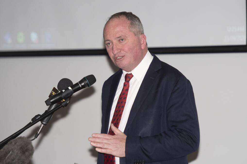TWO FEET: MP Barnaby Joyce spoke at Wednesday's State of the Nation Business Chamber event. Photo: Peter Hardin