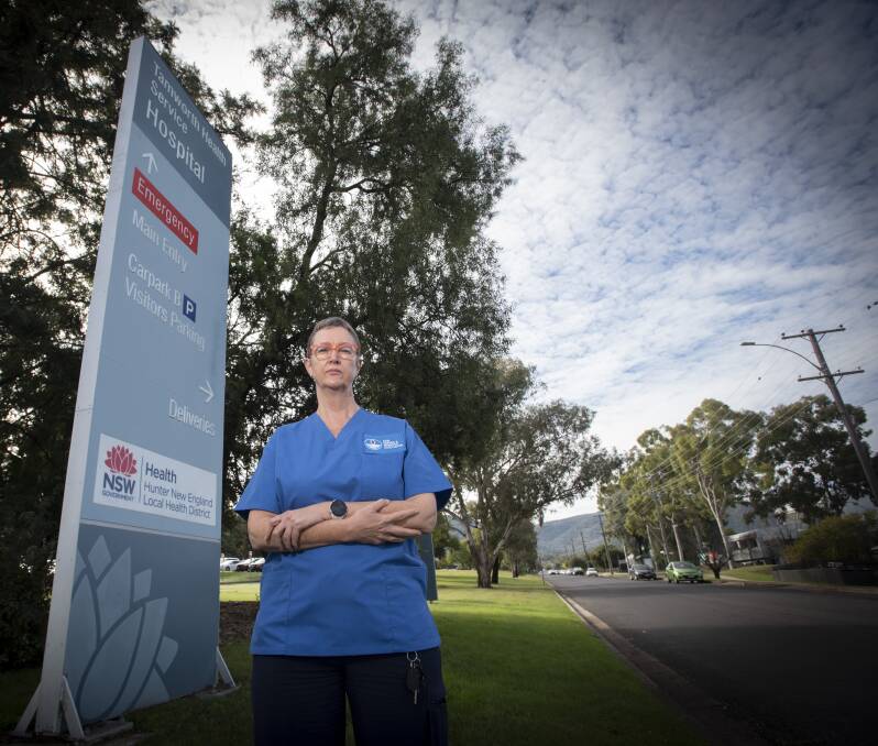 CODE BLACK: Branch secretary Jill Telfer, a Tamworth nurse of 30 years, said winter is normally the "surge" period for the health system, with staff asked to work extra overtime to meet the peak illness period. Photo: Peter Hardin 