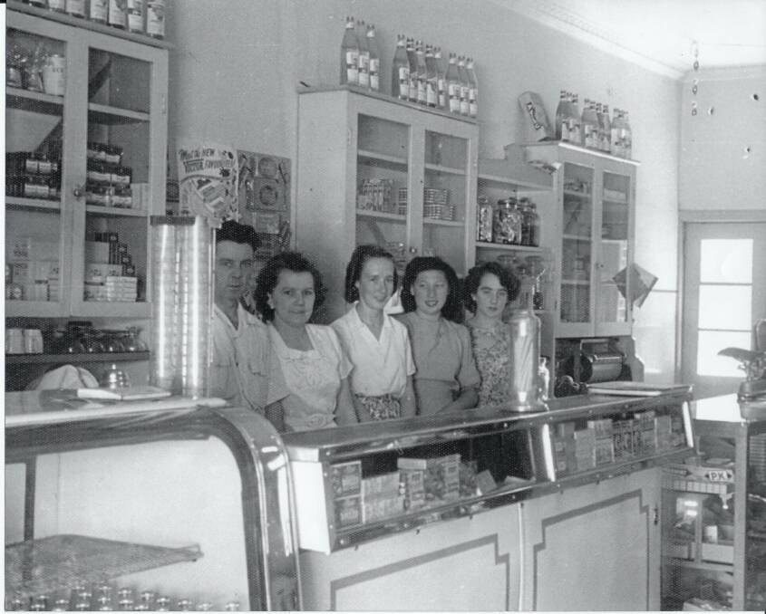 A historic photo of Skillin's Cafe staff in about 1950. 