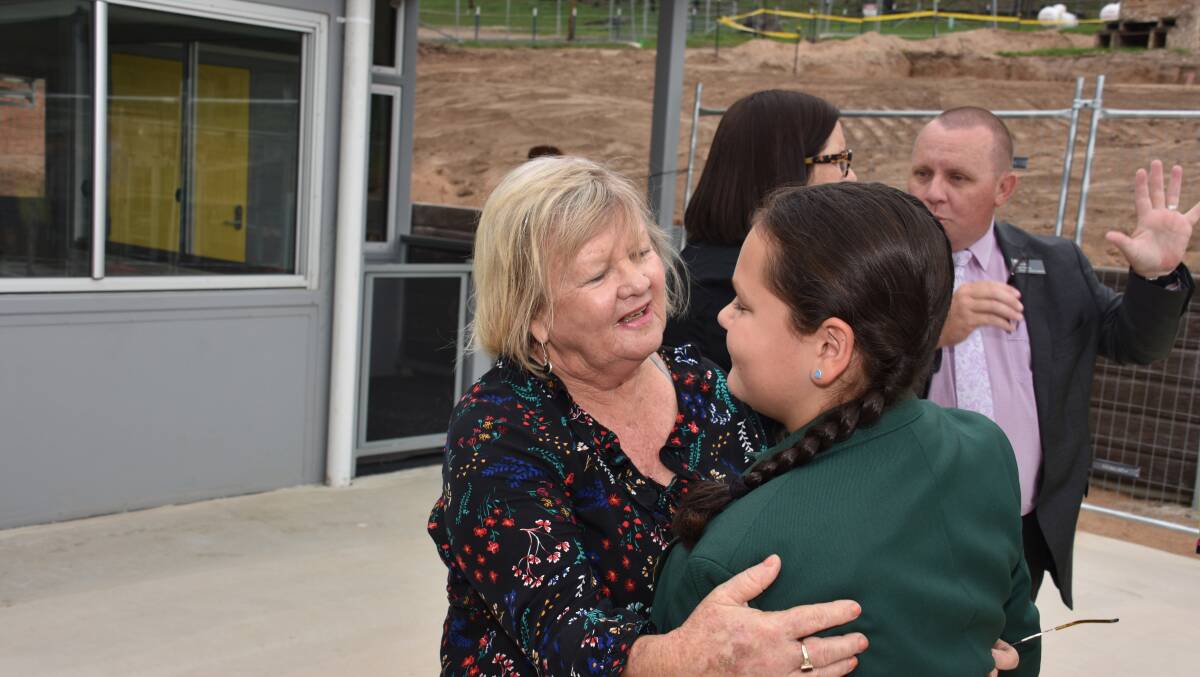 Carol Sparks attends the reopening of Wytaliba school, which was destroyed in the bushfires.
