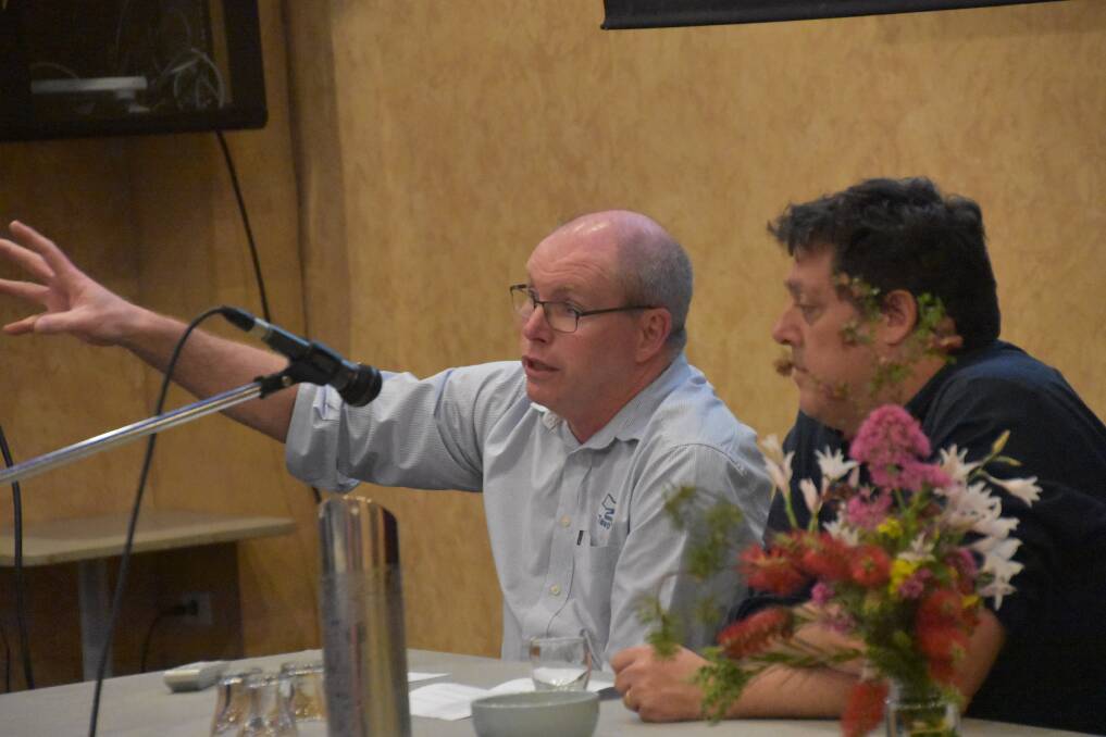 Director of water and waste Bruce Logan told a packed forum on Tuesday night that adding recycled water to the drinking supply was "inevitable". Picture by Andrew Messenger 