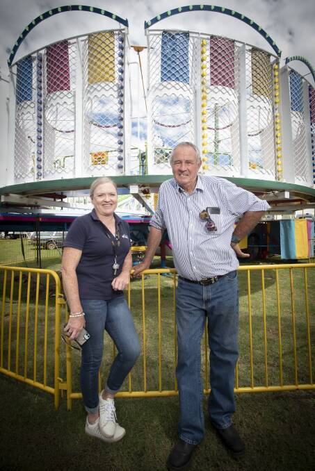 BIG SHOW: Tamworth council's Kate Baker and show society president Jim Maxwell get ready for the Manilla Show. Photo: Peter Hardin