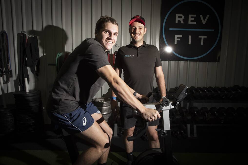 BIG RIDE: Bradley Male and Adam Brook are ready to start the 24-hour ride to Perth and back, to fight cancer. Photo: Peter Hardin