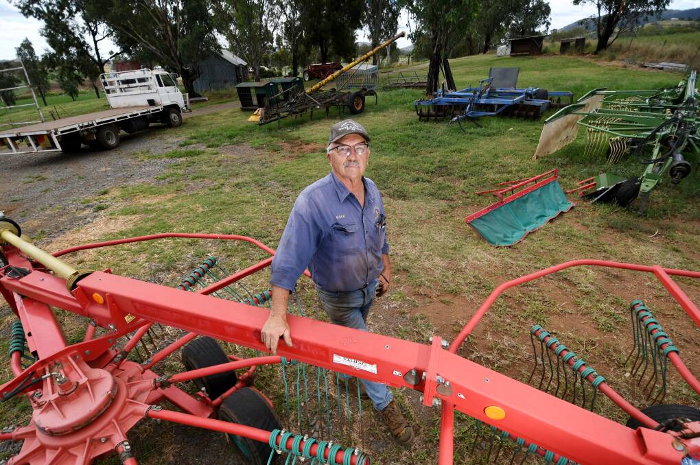 OLD FAITHFUL: Mark Stass is selling out of his lucerne farm Peel River Park, after forty years in cropping. Photo: Gareth Gardner