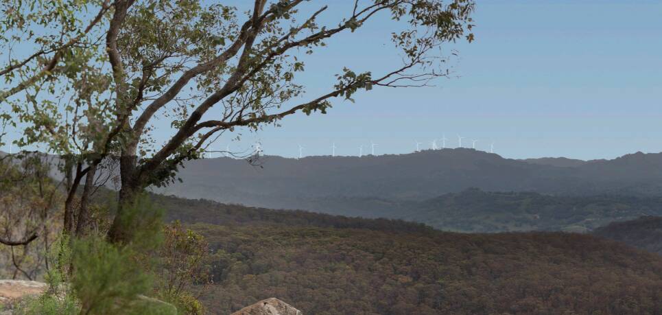 Power project: The view from Hanging Rock Lookout of the proposed Hills of Gold wind farm project outside Nundle. Photo: Wind Energy Partners