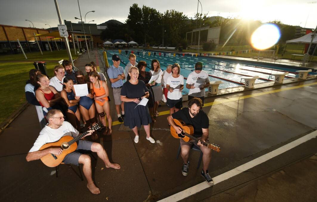 SONG PROTEST: Kable Avenue pool users have taken to song to call on council to keep the pool open until Easter. Photo: Gareth Gardner