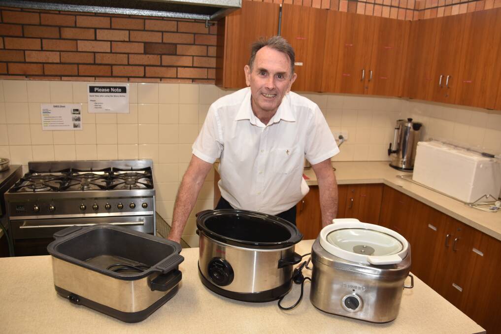 Deacon Paul Manvell shows off some of the preparations for this Wednesday's soup kitchen at the Mary Help of Christians Church. Picture by Andrew Messenger 