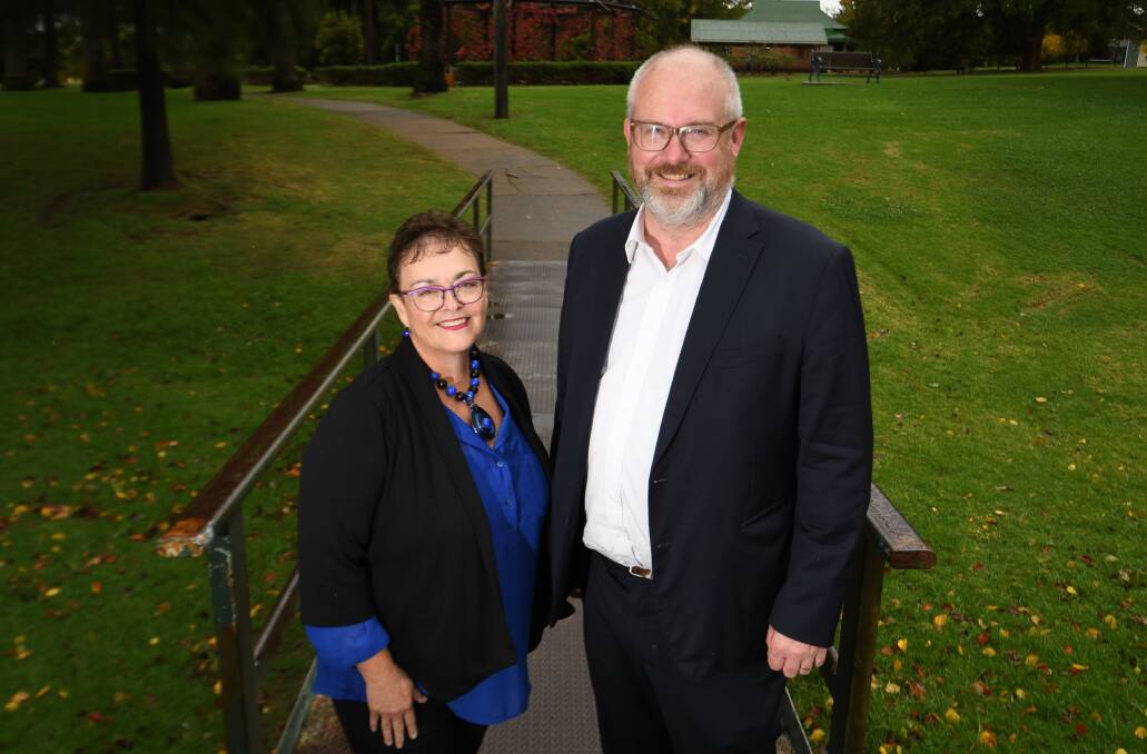 HEALTH SOLUTION: New England candidate Laura Hughes with NSW Senator Tim Ayres. Photo: Gareth Gardner