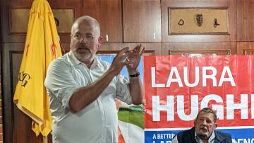 DAM DOUBTS: Labor Senator Tim Ayres travelled to the region on Wednesday to launch the campaign of the party's candidate Laura Hughes. Photo: supplied