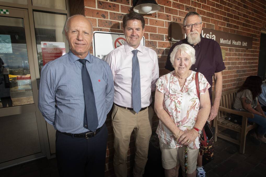 NEW BEGINNINGS: Hunter New England Health CEO Michael DiRienzo joined Tamworth MP Kevin Anderson and campaigners Don and Diane Wyatt to announce the site of the new mental health facility. Photo: Peter Hardin