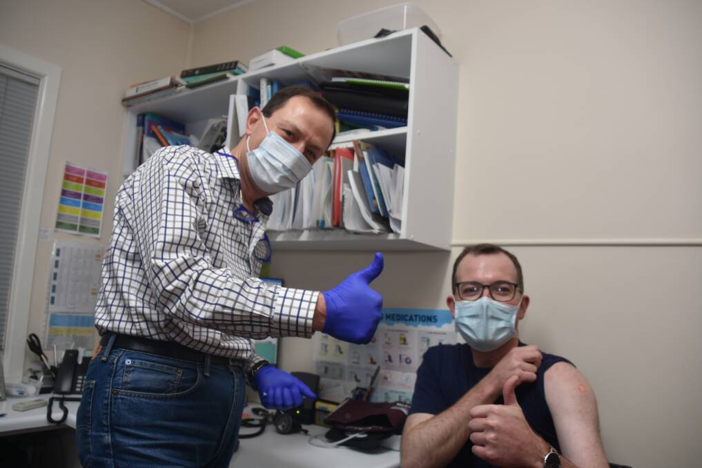 INNOCULATED: Adam Marshall got his first COVID-19 vaccination last week at a Uralla GP clinic. Photo: Andrew Messenger