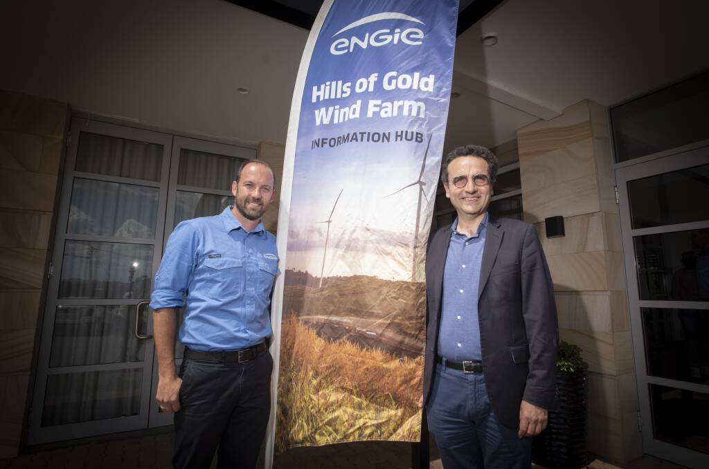 WIND PROJECT: General Manager Andrew Kerley and ENGIE chief executive Thierry Kalfon visited Tamworth and Nundle last week. Photo: Peter Hardin