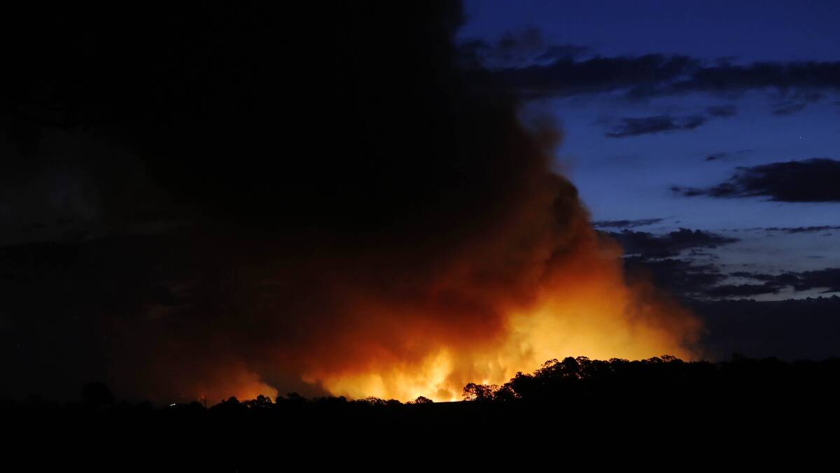 A bushfire near Cessnock last year. The Bushfire Danger Period has been brought forward in 12 NSW local government areas to August 1 as the drought puts fire authorities on high alert moving into spring and summer.