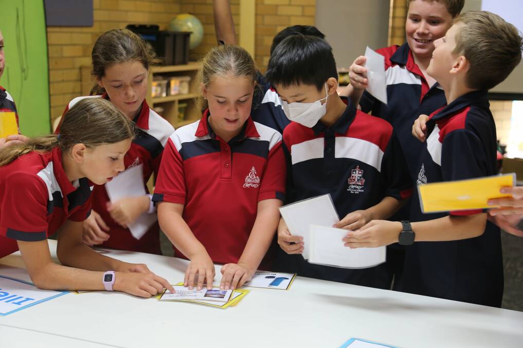 SAFETY FIRST: Calrossy Anglican School students learning important life skills during Healthy Harold's visit. Photo: Supplied