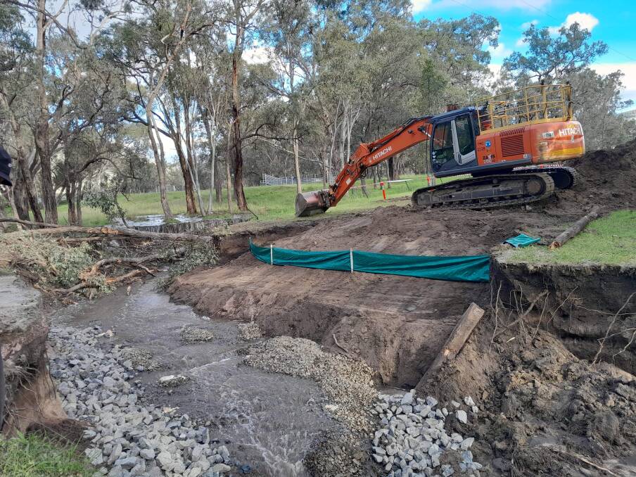 Langens Lane at Moore Creek is closed to traffic with repairs expected to be cost "tens of thousands of dollars". Picture by Paula Pengilley 