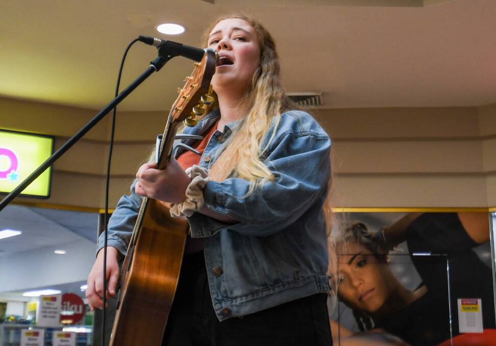 ON SONG: Singer-songwriter Trinity Woodhouse hit the stage at The Atrium for Hats off to Country on Friday, and will make another appearance tomorrow. Photo: Gareth Gardner